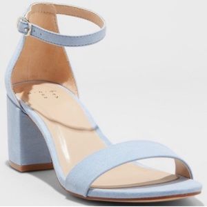 A New Day Michaela Light Blue Block Heel w/ Ankle Strap -Size 11 - Worn Once